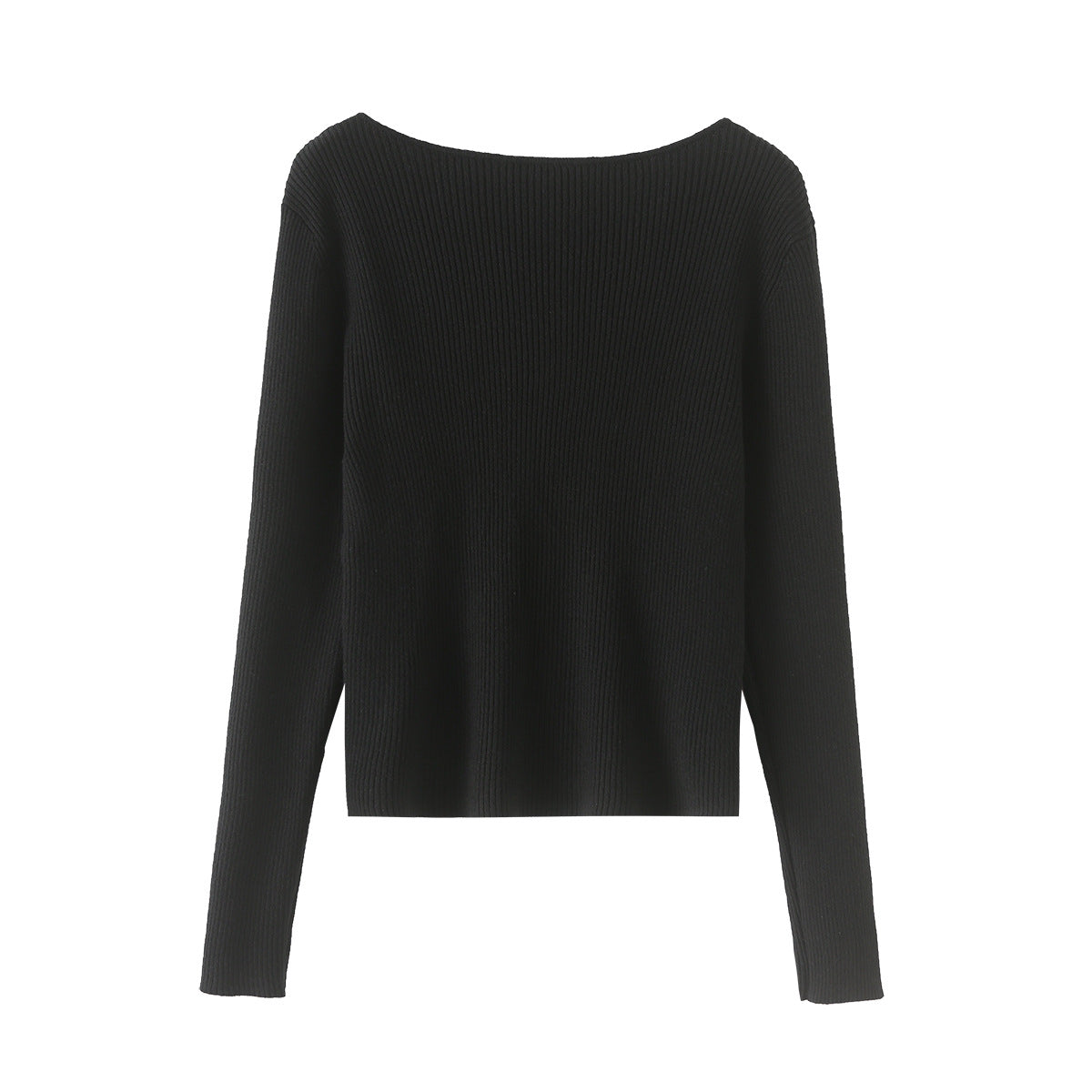 Single breasted long sleeved sweater