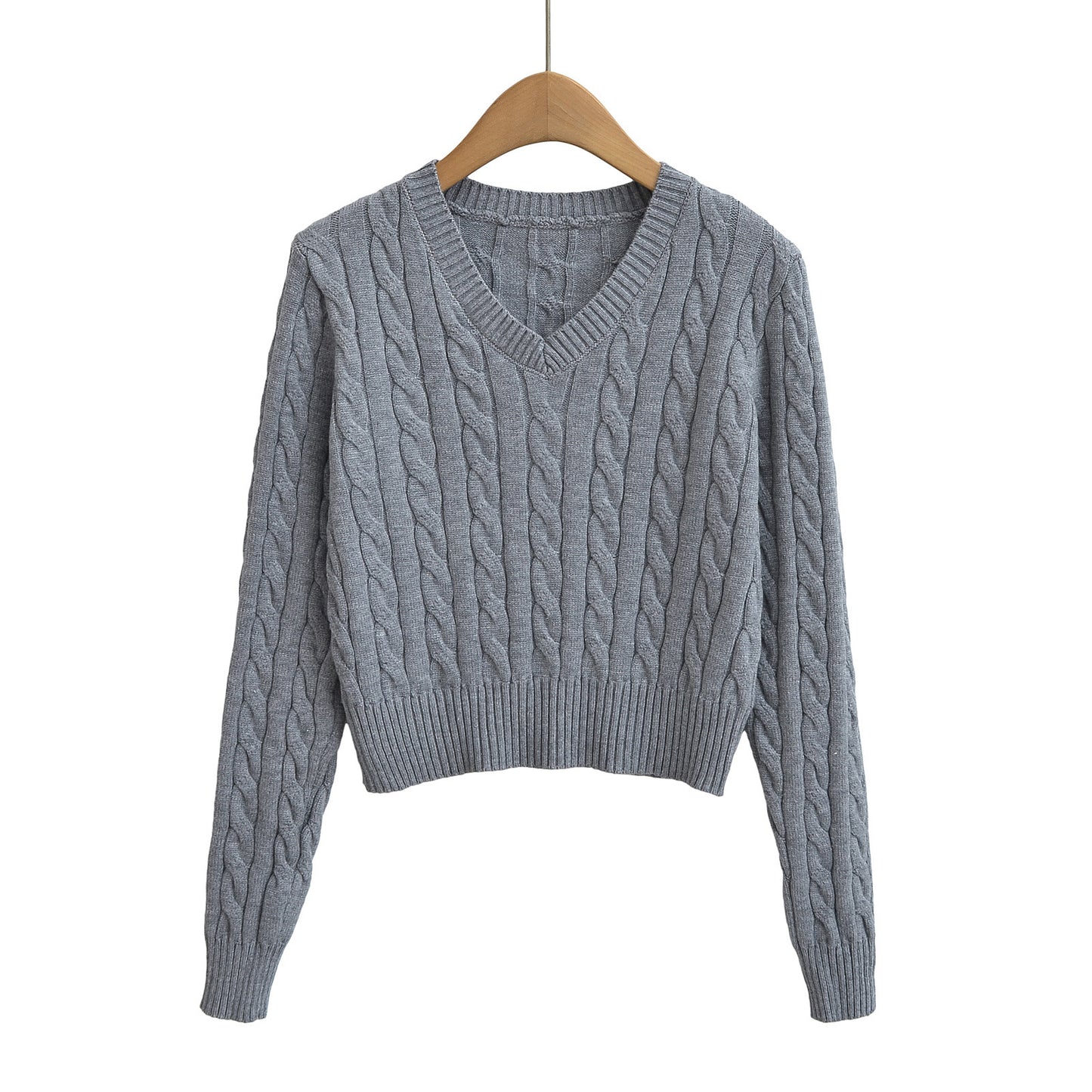 V-neck long sleeved sweater
