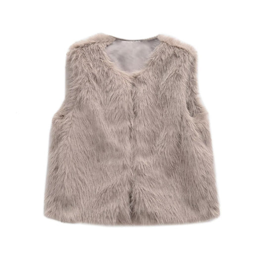 Street faux fur vest for women's clothing