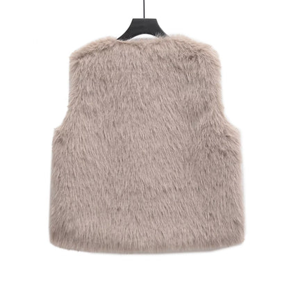 Street faux fur vest for women's clothing