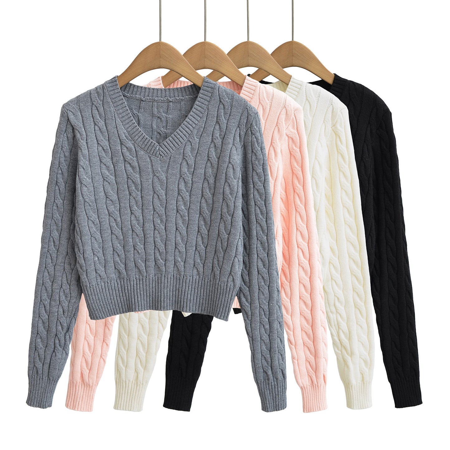 V-neck long sleeved sweater