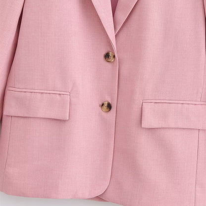 Sweet and cool pink toned suit jacket
