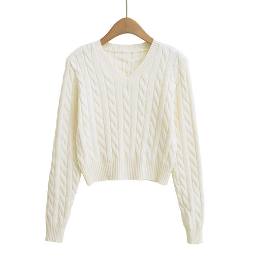 V-neck long sleeved sweater