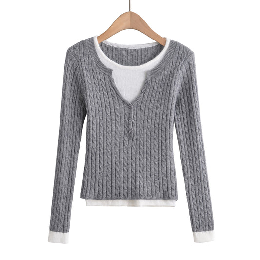 V-Neck long sleeved sweater