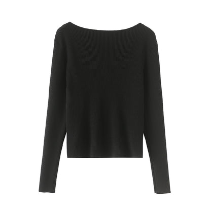 Single breasted long sleeved sweater