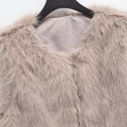 Street faux fur vest for women's clothing