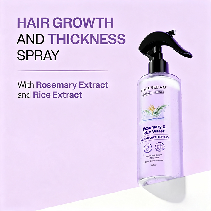 FOCUSEDAO Rosemary & Rice Water Hair Growth Spray